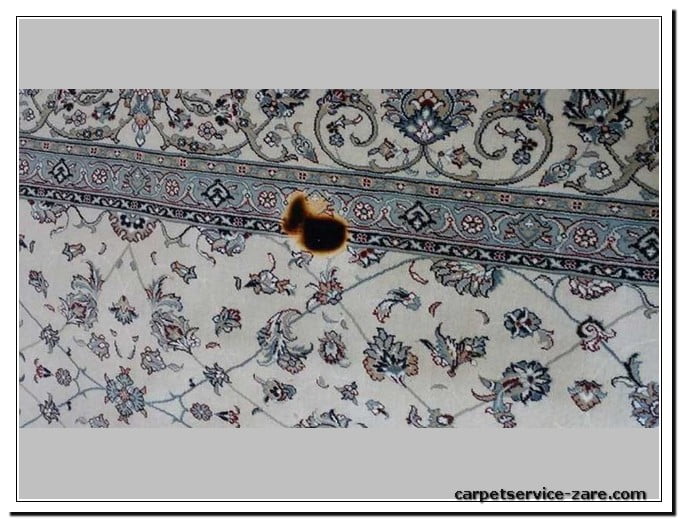 ترمیم سوختگی فرش با زغال